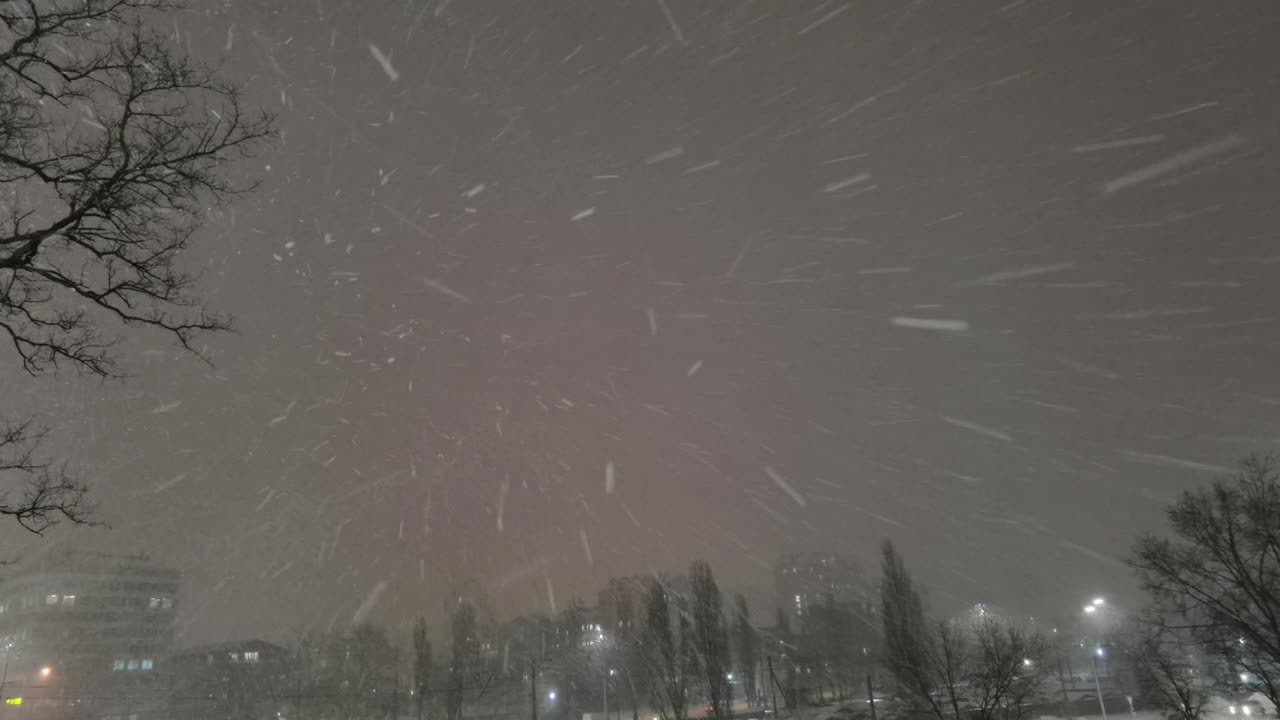 Falling down real snowflakes, heavy snow, snowstorm weather, shot on black background, matte, wide angle, seamlessly looped animation, isolated, perfect for digital composition, post-production.
