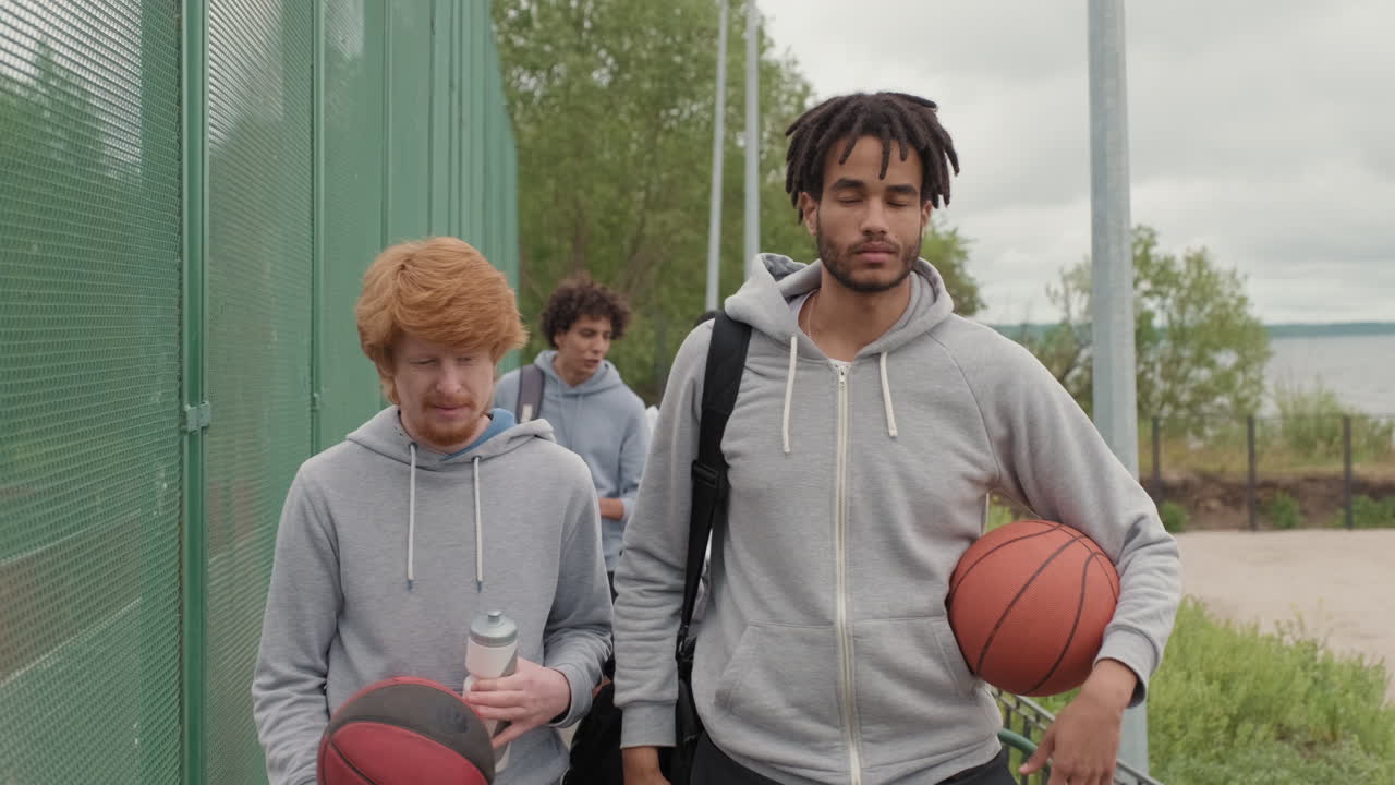 Basketball Team Walking Together
