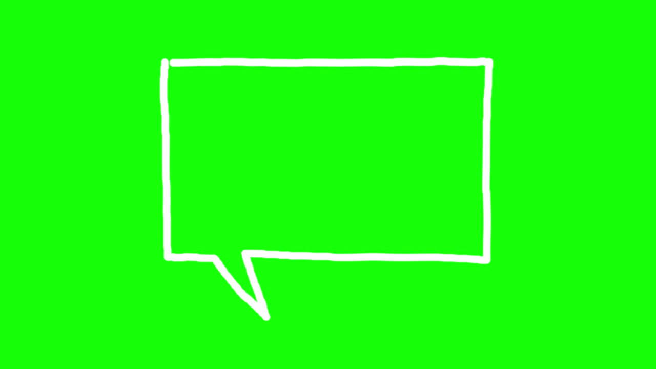 Speech bubble doodle on green background