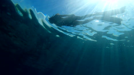 woman swimming in the ocean