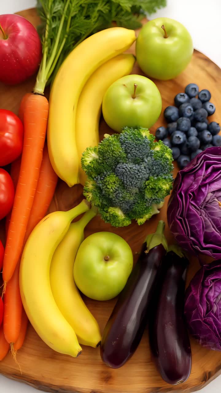 Frutta e verdura fresca biologica 4K.