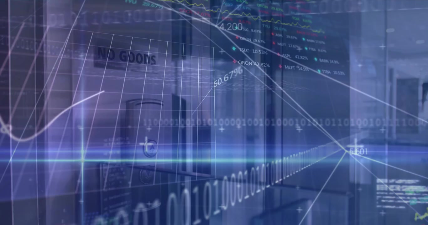 Animation of financial data processing over office