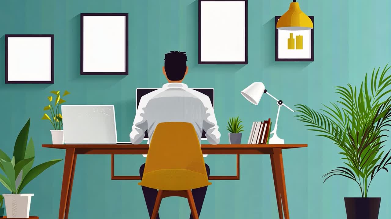 Home Office Workspace Illustration