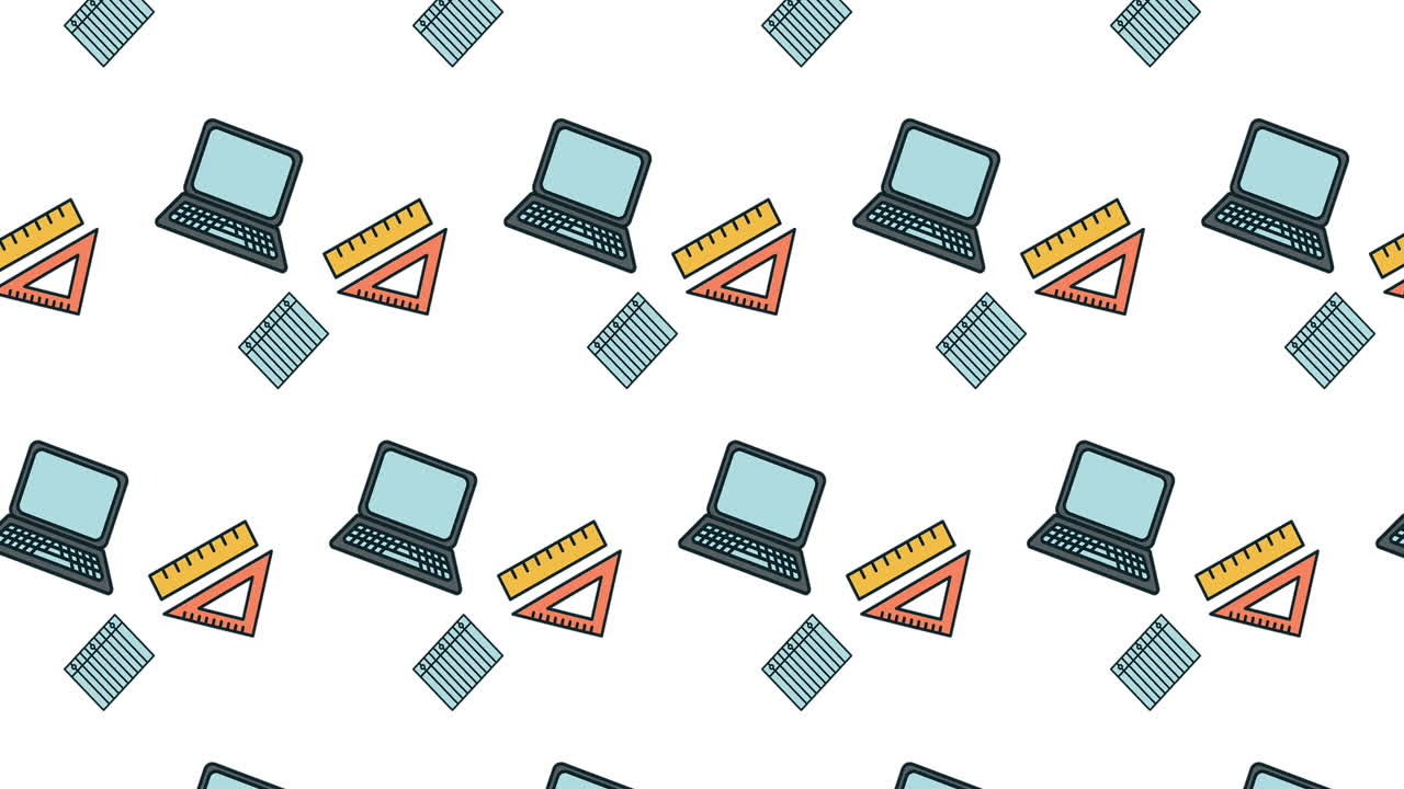 학교 아이템 아이콘의 애니메이션이  ⁇  배경에 움직입니다.