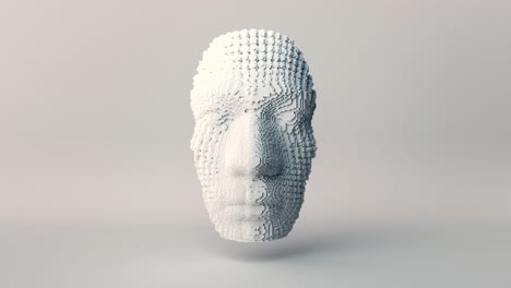rostro y forma de voxel 3d abstracto