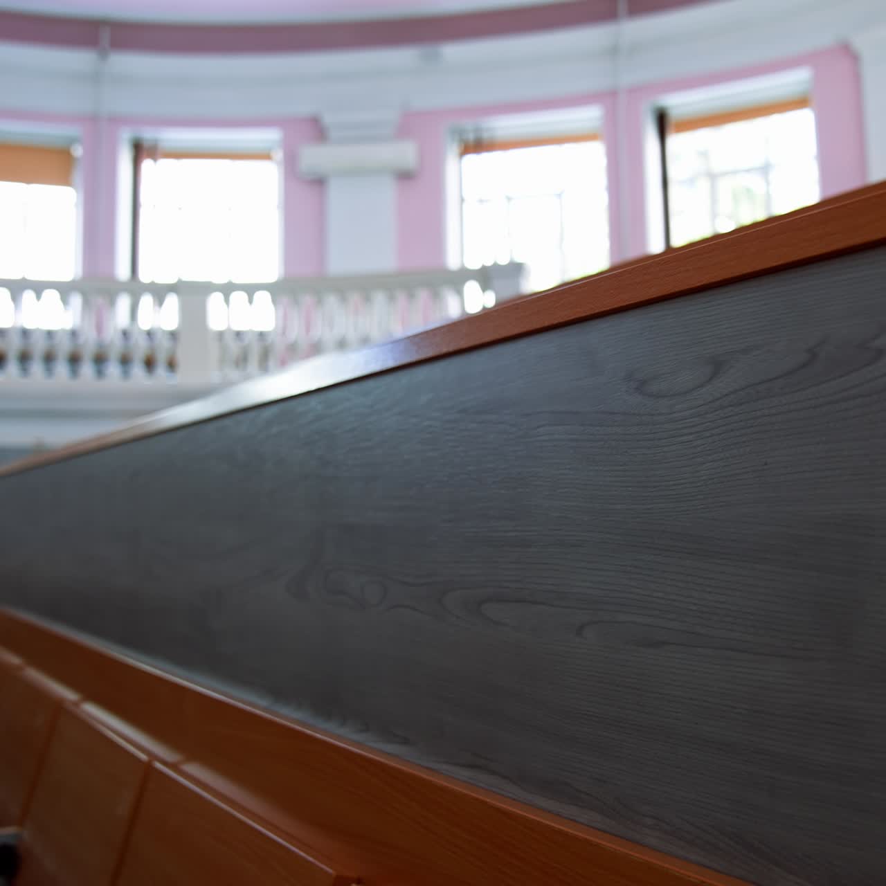 Empty seats in university classroom