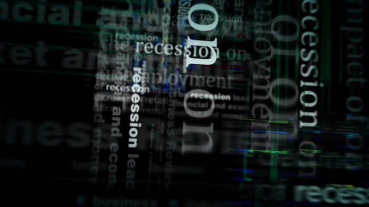 News titles media with recession seamless looped screens