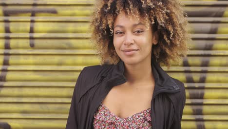 wonderful young woman on street
