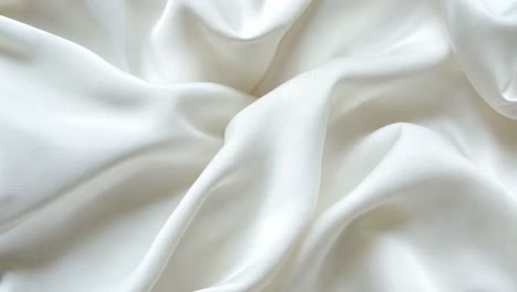 close-up video of flowing white silk fabric, showcasing its smooth texture and elegant folds