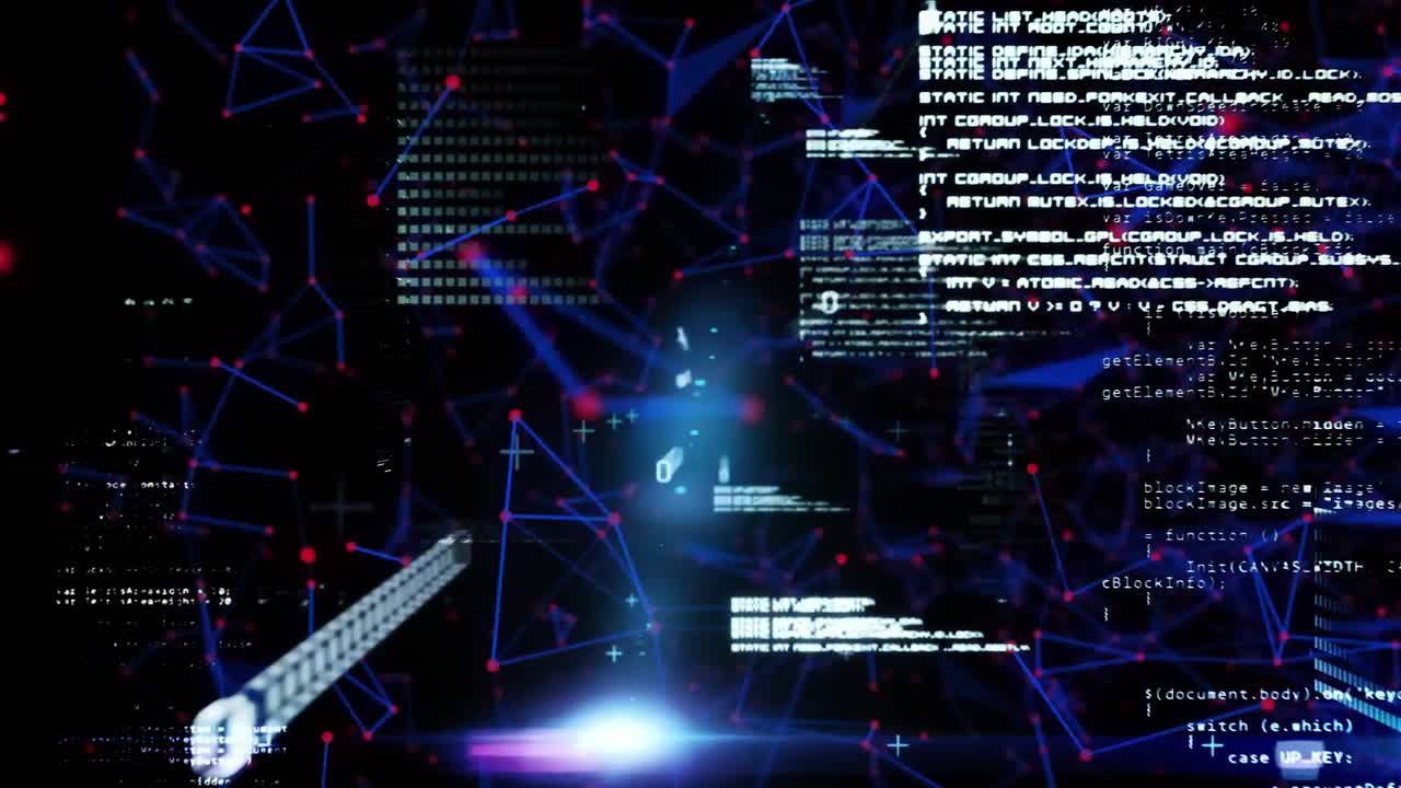 procesamiento de datos contra la red de conexiones en fondo negro