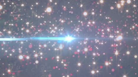 animación de puntos de luz y estrellas sobre fondo negro