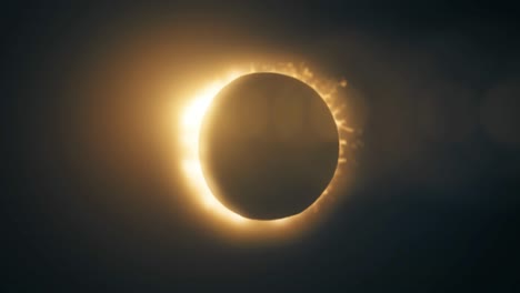 abstraction of solar eclipse. ring of fire on a black background