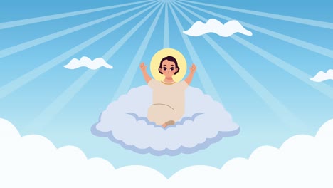 animación de personajes de sacred jesus kid