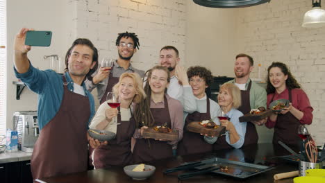 cooking class selfie with friends