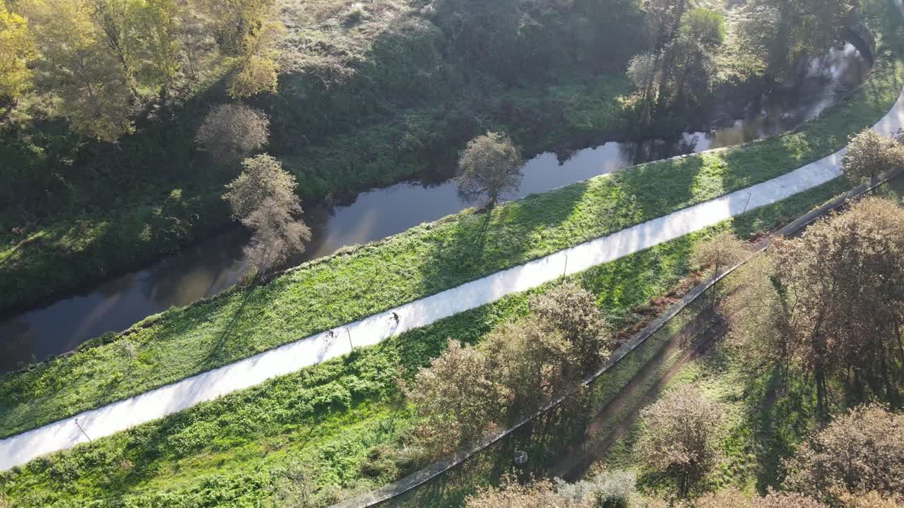Bicycle riding on the Leça river eco trail