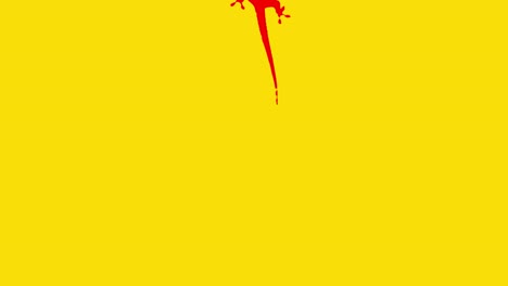silueta de geco rojo sobre fondo amarillo