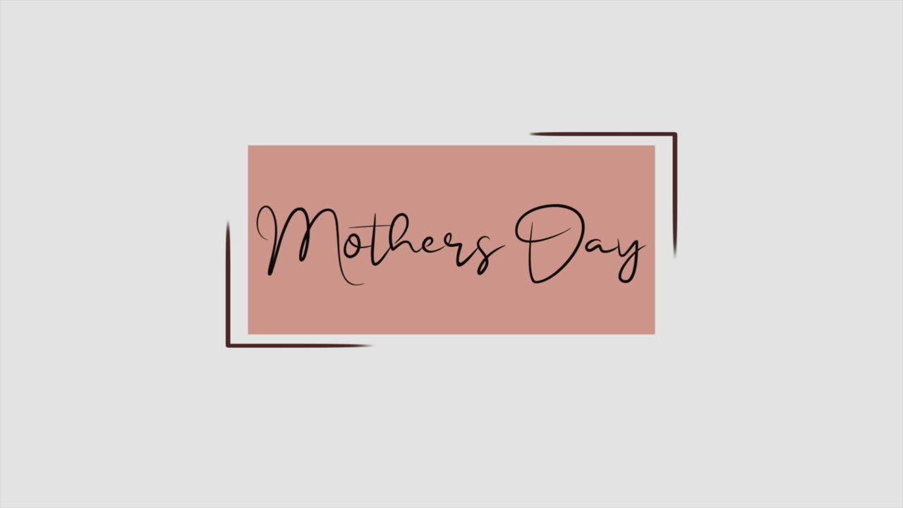 Modern Mothers Day text in frame on fashion white gradient