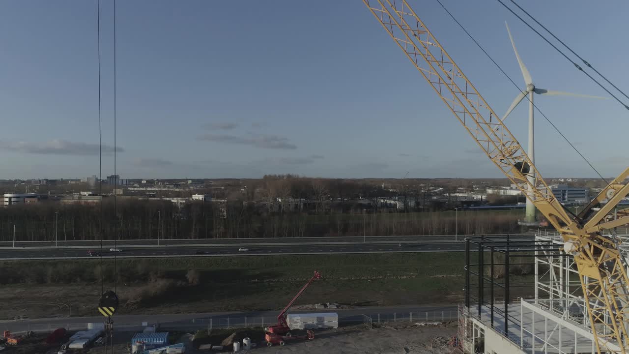 Drone shot of a big construction site