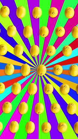 pattern of animated lemons in vertical