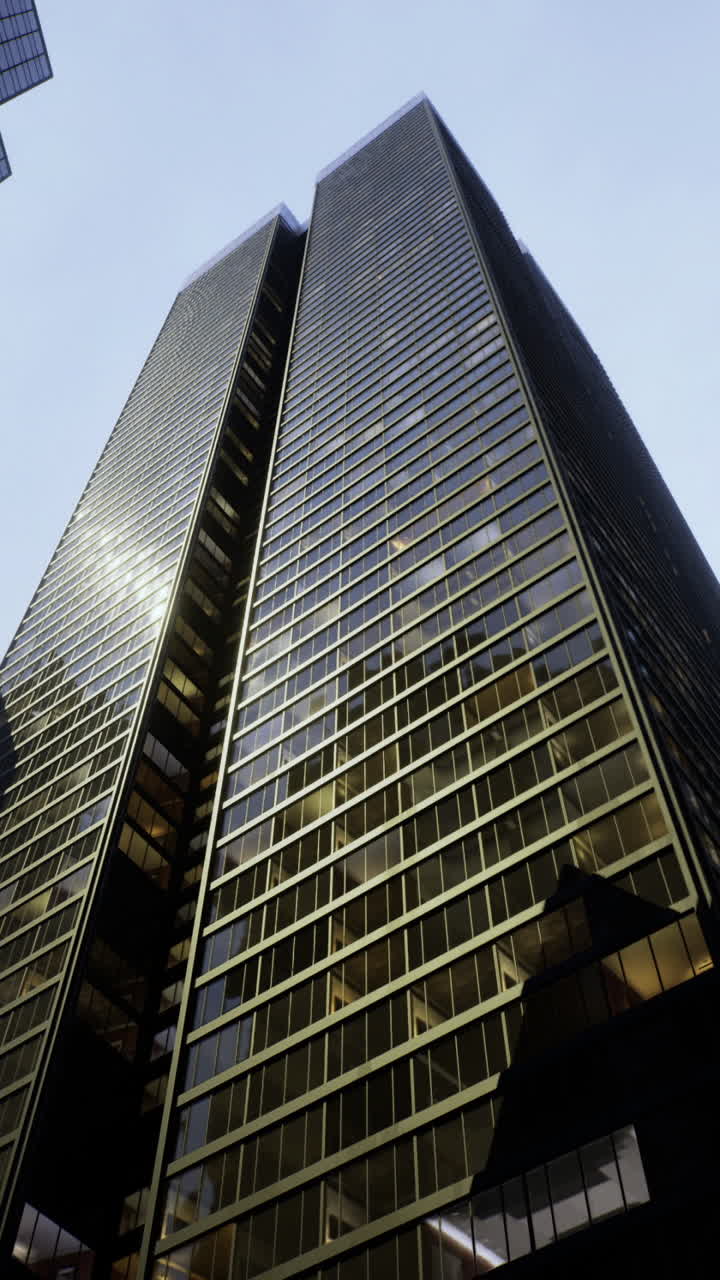 Tall modern skyscrapers reaching for the sky in an urban cityscape