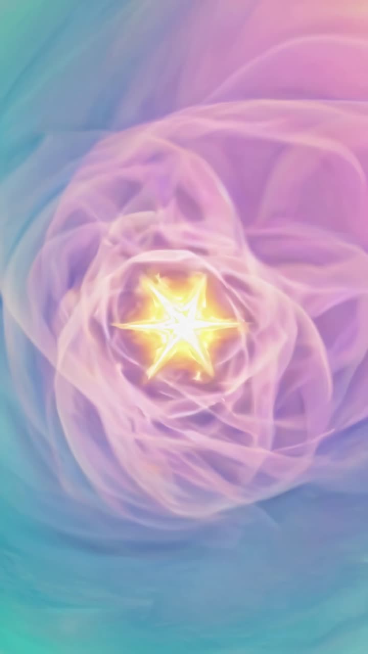 Abstract video concept with swirling pastel colors and glowing light effects