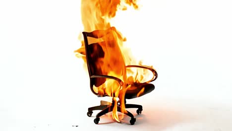 office chair on fire