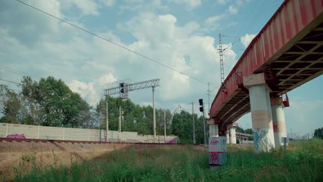 empty railrway overpass. modern public transport architecture