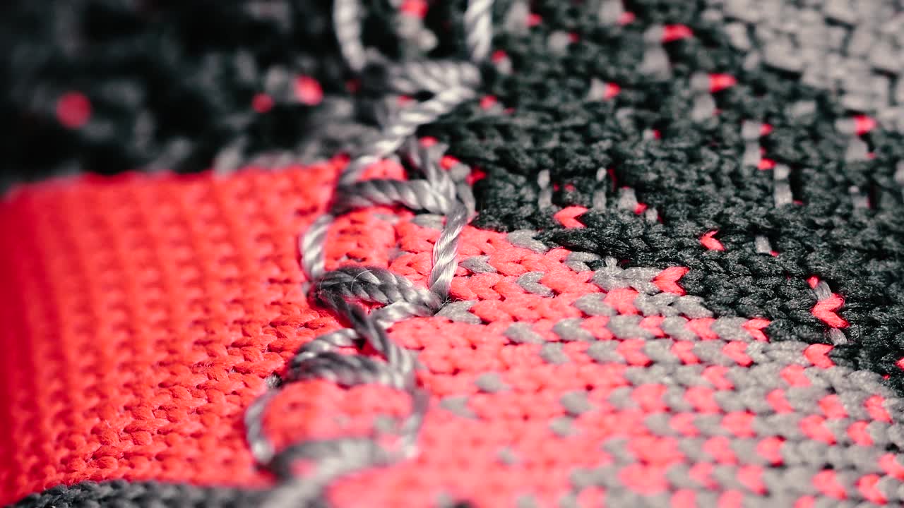 매우 높은 품질의 섬유 실과 천의 안정적인 매크로 샷