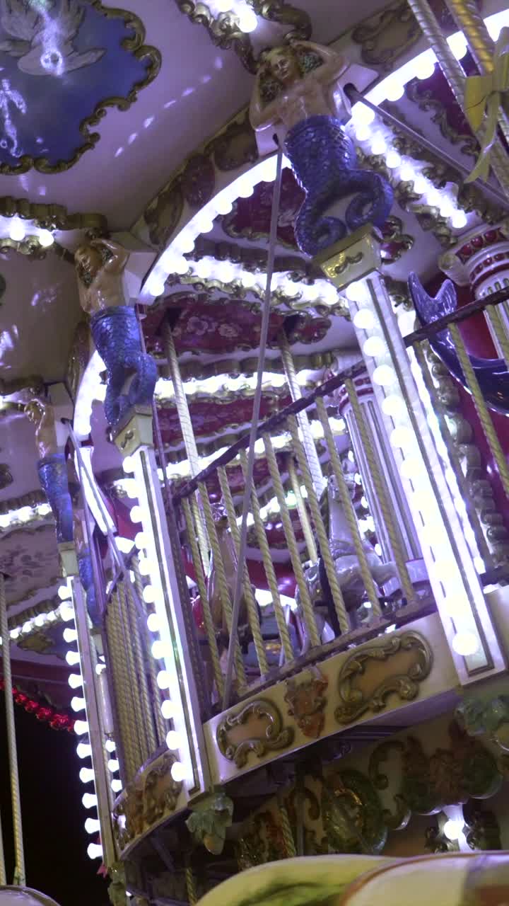 Carousel with Mermaid Figures