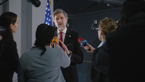 press conference with politician