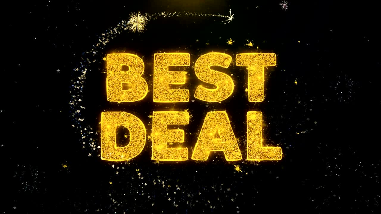 금 입자 불꽃놀이 디스플레이에 대한 최고의 거래 텍스트.