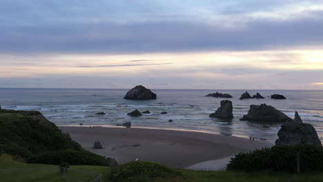 modern residential structures near coastal cliff, overlooking the famous face rock beach in bandon, southern oregon