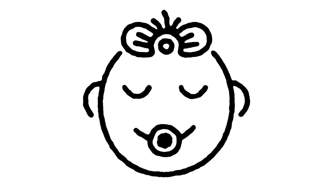 Child Care Center Hand Draw Line Icon Animation