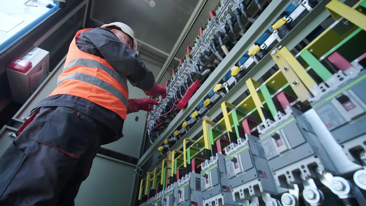 comprobación de los niveles de tensión de funcionamiento del compartimento de los aparatos de conmutación de los paneles solares