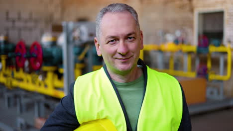 middle-aged man at the factory