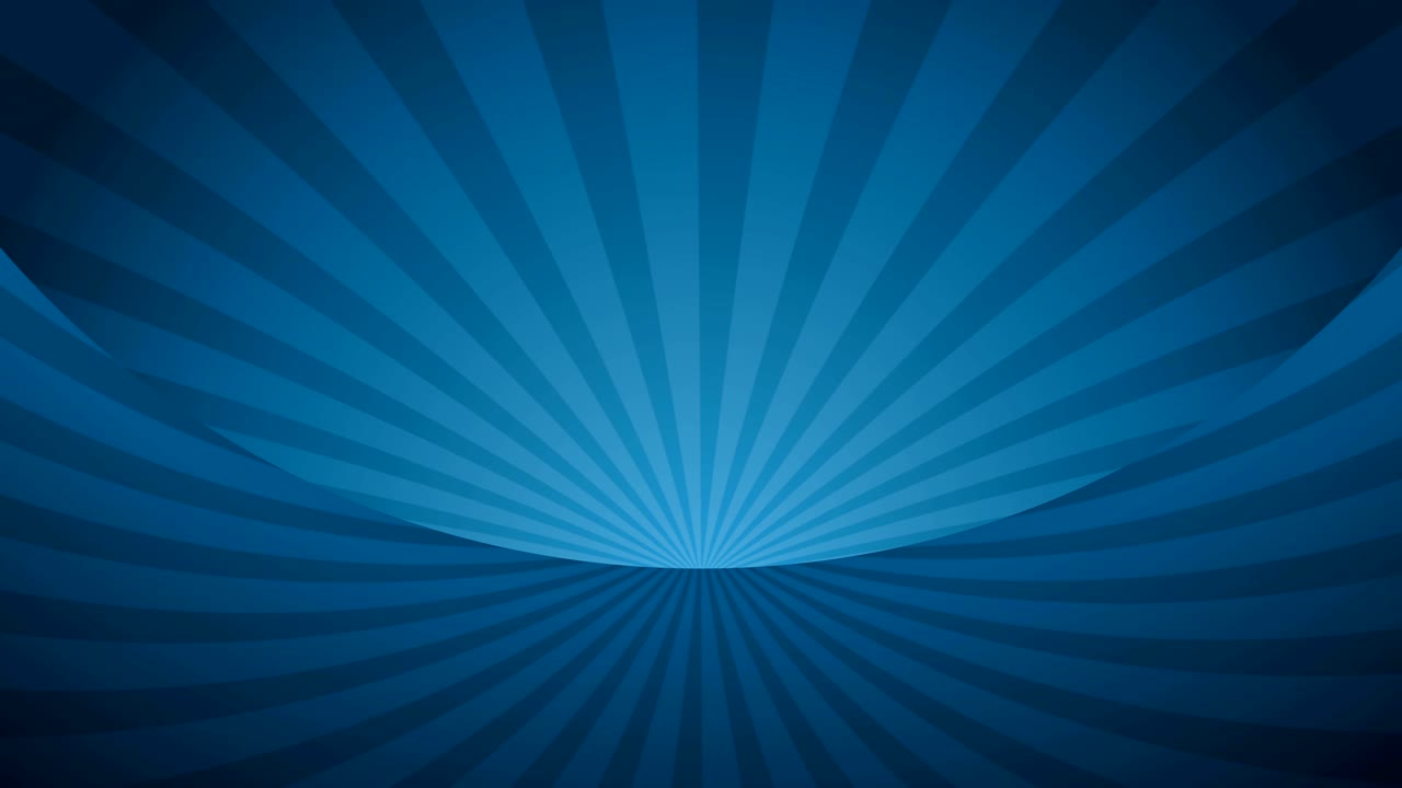 Rotating blue radial rays. Shiny background with ray of light. Blue abstract space. Loop animation.