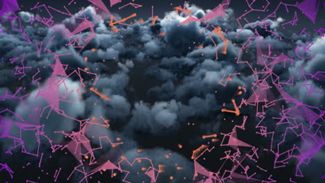 animation der datenverarbeitung über wolkenhintergrund