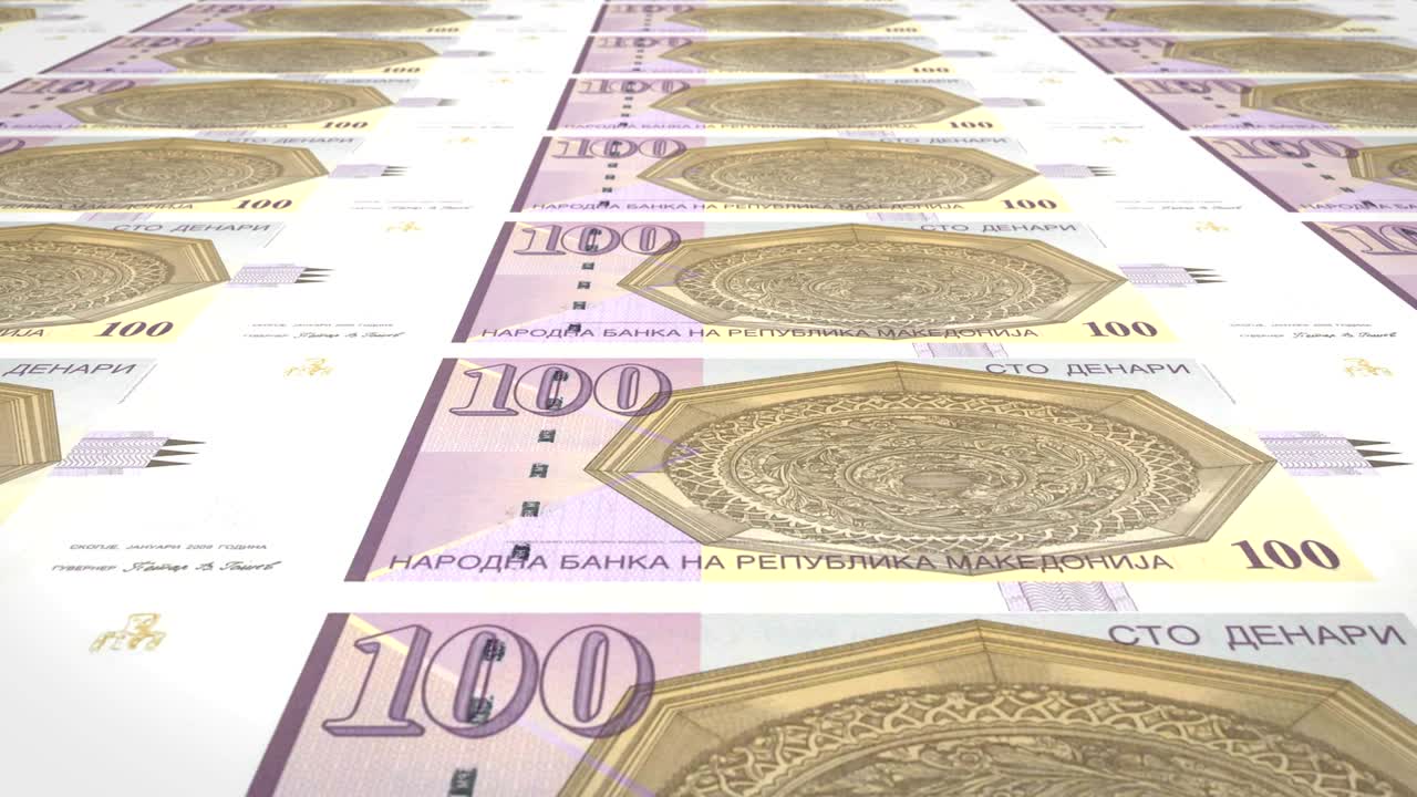 100 마케도니아 데나리 지폐, 현금, 루프