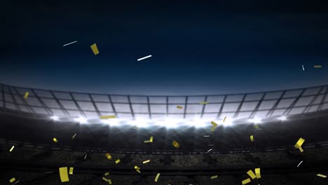 animation of confetti floating over stadium at night