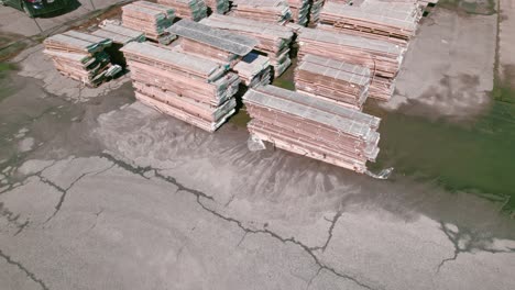 stacks of cement sidings ready for distribution