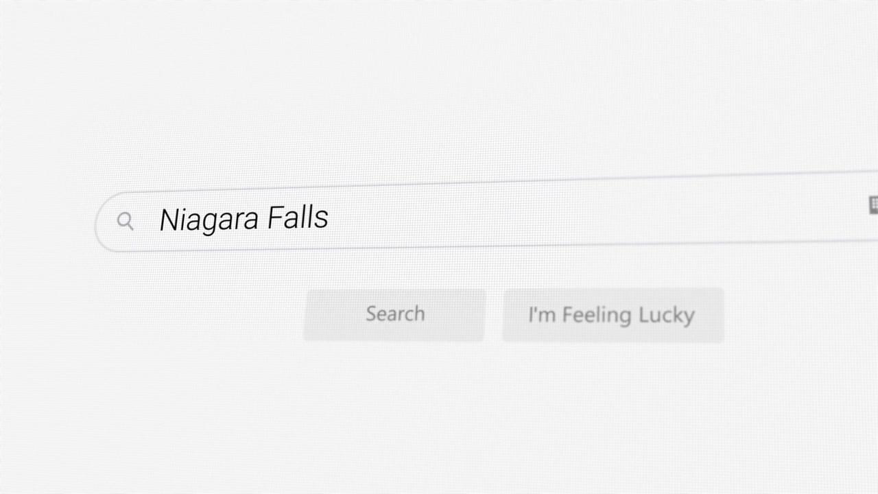 Searching for Niagara Falls on Internet browser