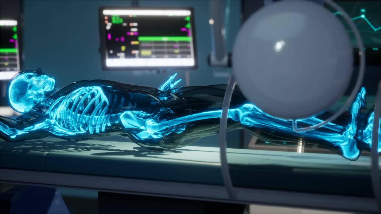 실험실 에서 인간 골격  ⁇  스캔 검사