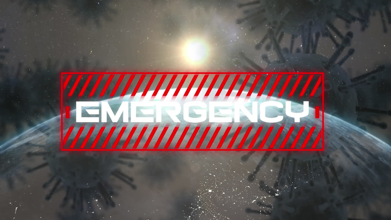 células covid-19 y texto de emergencia contra el giro del globo