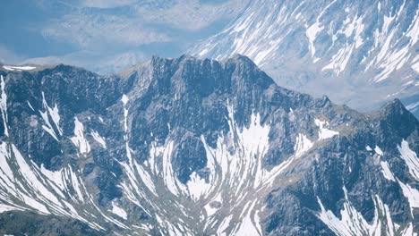 Aerial-View-Landscape-of-Mountais-with-Snow-covered