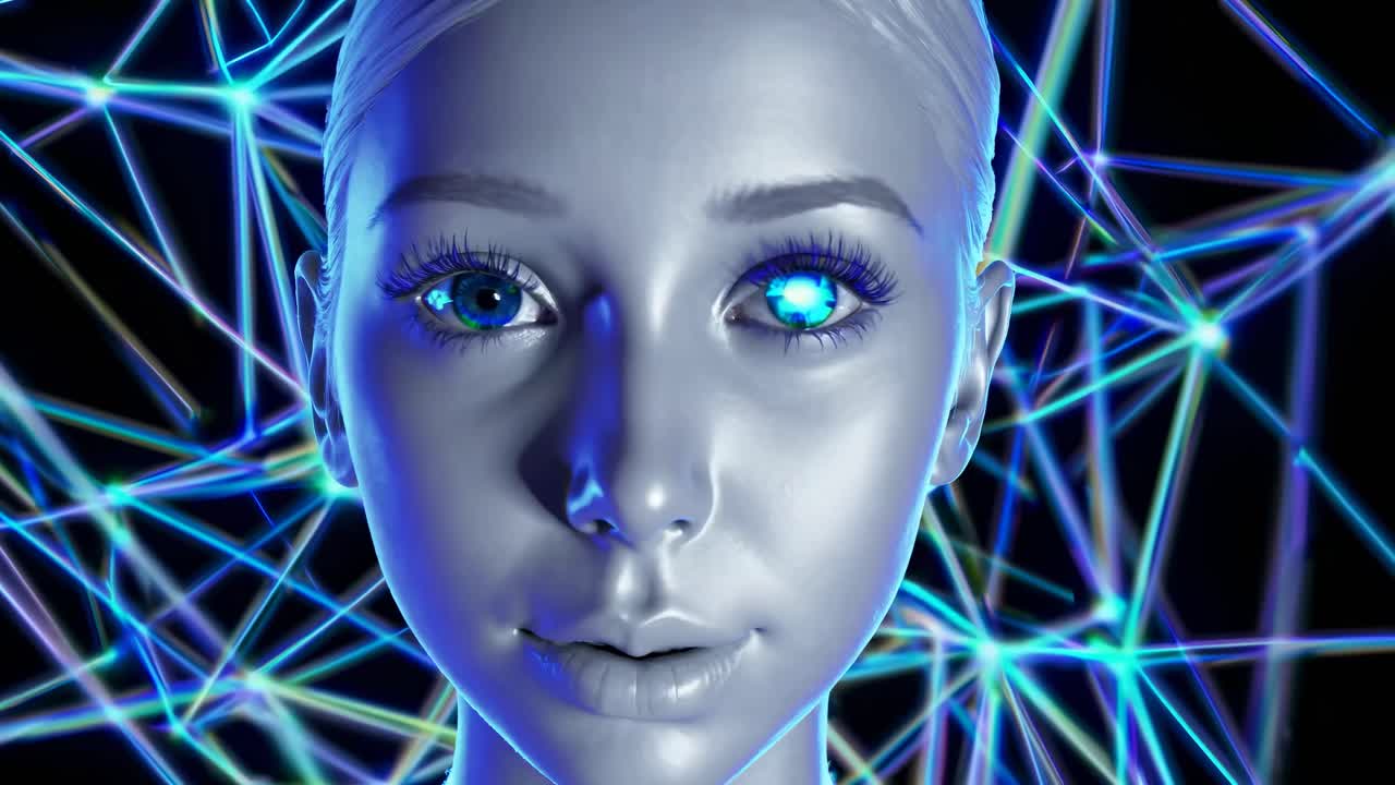 AI Woman Portrait with Abstract Background