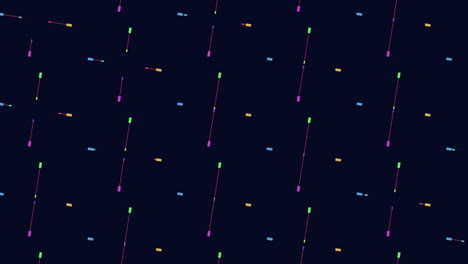 modello a zigzag di punti colorati su sfondo nero