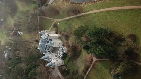 vertical drone footage unveils the splendor of gołuchów castle in late autumn