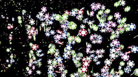 casino chip particles, cg animation