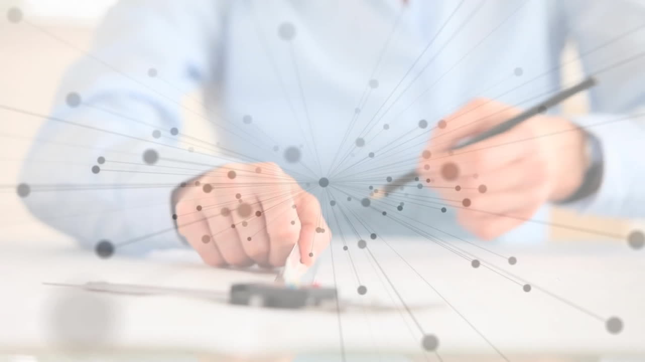 건축가 도면을 통해 연결 네트워크의 애니메이션