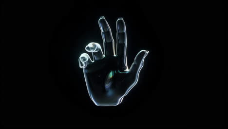 abstract glass hand animation